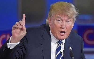 Republican presidential candidate, businessman Donald Trump speaks during the CNN Republican presidential debate at the Ronald Reagan Presidential Library and Museum on Wednesday, September 16, 2015, in Simi Valley, California (AP Photo/Mark J. Terrill)