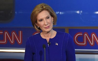 Republican presidential candidate, businesswoman Carly Fiorina stands during the CNN Republican presidential debate at the Ronald Reagan Presidential Library and Museum on Wednesday, Sept. 16, 2015, in Simi Valley, Calif. (AP/Mark J. Terrill) Republican presidential candidate, businesswoman Carly Fiorina stands during the CNN Republican presidential debate at the Ronald Reagan Presidential Library and Museum on Wednesday, Sept. 16, 2015, in Simi Valley, Calif. (AP/Mark J. Terrill)