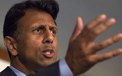 Republican presidential candidate Gov. Bobby Jindal speaks at the National Press Club in Washington, DC, September 10, 2015. (AP/Molly Riley)