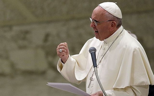 Pope Francis delivers his message during an audience with faithful and employees of the Rome's Cooperative Credit Bank in the Paul VI hall at the Vatican, Saturday, Sept. 12, 2015. (AP Photo/Gregorio Borgia) Pope Francis delivers his message during an audience with faithful and employees of the Rome's Cooperative Credit Bank in the Paul VI hall at the Vatican, Saturday, Sept. 12, 2015. (AP Photo/Gregorio Borgia)