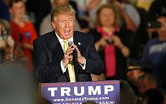 Republican presidential candidate Donald Trump calls  for a 'total and complete shutdown' of Muslims entering the US, December 7, 2015. (AP Photo/Robert F. Bukaty)