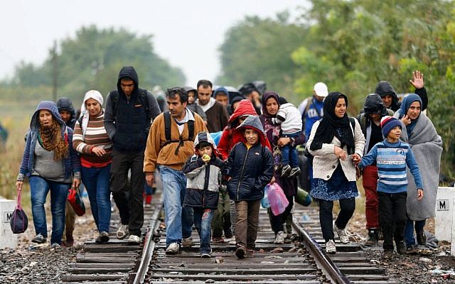 A big group of migrants cross the Serbian-Hungarian border near Roszke, southern Hungary in Roszke, Thursday, Sept. 10, 2015. (AP Photo/Matthias Schrader) A big group of migrants cross the Serbian-Hungarian border near Roszke, southern Hungary in Roszke, Thursday, Sept. 10, 2015. (AP Photo/Matthias Schrader)