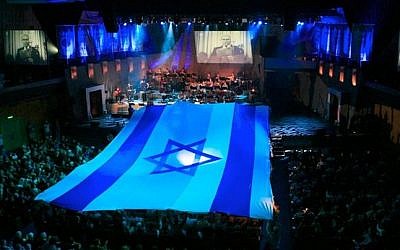 Christian pilgrims at a Feast of Tabernacles event at Jerusalem's International Convention Center in 2012. (Courtesy ICEJ)