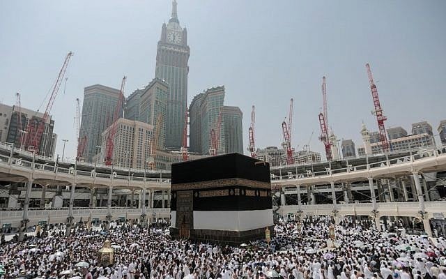 Muslim pilgrims circle the Kaaba, the cubic building at the Grand Mosque in the Muslim holy city of Mecca, Saudi Arabia, Tuesday, Sept. 22, 2015. In Mecca, the holy site all the world’s Muslims pray toward, the annual hajj pilgrimage began Tuesday with over 2 million faithful gathering to call out in Arabic: "Here I am, God, answering your call. Here I am." (AP Photo/Mosa'ab Elshamy) Muslim pilgrims circle the Kaaba, the cubic building at the Grand Mosque in the Muslim holy city of Mecca, Saudi Arabia, Tuesday, Sept. 22, 2015. In Mecca, the holy site all the world’s Muslims pray toward, the annual hajj pilgrimage began Tuesday with over 2 million faithful gathering to call out in Arabic: "Here I am, God, answering your call. Here I am." (AP Photo/Mosa'ab Elshamy)