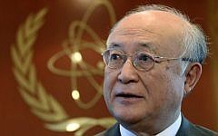 UN nuclear chief Yukiya Amano on May 12, 2015 in Vienna, Austria. (AP Photo/Ronald Zak, File)