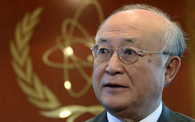UN nuclear chief Yukiya Amano on May 12, 2015 in Vienna, Austria. (AP Photo/Ronald Zak, File)