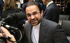 Iran's Ambassador to the International Atomic Energy Agency Reza Najafi at the IAEA board of governors meeting at the International Center, in Vienna, Austria, Monday, March 2, 2015. (Ronald Zak/AP)