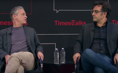 Jon Stewart and Maziar Bahari (YouTube screenshot)