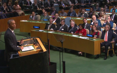 President Barack Obama speaks to the UN General Assembly, September 28, 2015 (UN screenshot)
