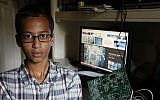 Irving MacArthur High School student Ahmed Mohamed, 14, poses for a photo at his home in Irving, Texas on Tuesday, Sept. 15, 2015. (Vernon Bryant/The Dallas Morning News via AP)