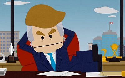 South Park launched a graphic attack on US presidential hopeful Donald Trump in its episode "Where has my country gone" that aired on Comedy Central on September 23, 2015. (screenshot: YouTube)