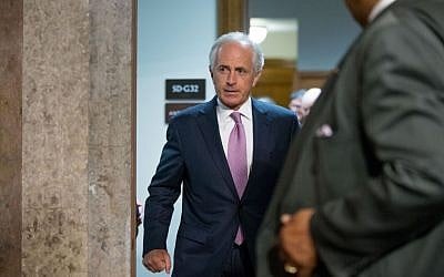 In this July 23, 2015 photo, Senate Foreign Relations Committee Chairman Sen. Bob Corker, R-Tenn. walks on Capitol Hill in Washington. (AP Photo/Andrew Harnik, File)