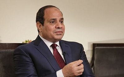 File: Egyptian President Abdel-Fattah el-Sissi in a media interview in New York, Saturday, Sept. 26, 2015. (AP/Julie Jacobson)