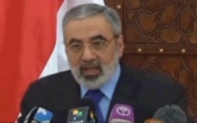 Syrian Information Minister Omran Zohbi (Screen capture via YouTube)