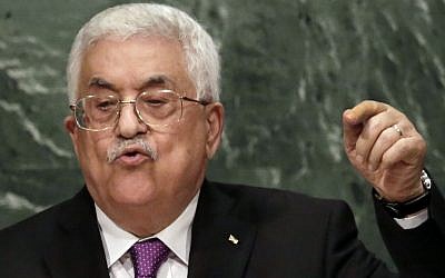 Palestinian Authority President Mahmoud Abbas addresses the 70th session of the United Nations General Assembly, at U.N. Headquarters on Sept. 30, 2015. (AP/Richard Drew)