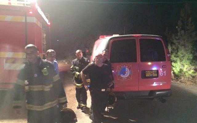 Illustrative: Firefighters respond to an ammonia leak at a factory in Kibbutz Eilon, September 15, 2015. (Zebulon Fire Station) Illustrative: Firefighters respond to an ammonia leak at a factory in Kibbutz Eilon, September 15, 2015. (Zebulon Fire Station)