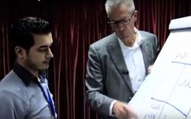 Dutch trauma expert Jan Andreae teaches a workshop in Gaza in 2013. (screen grab: YouTube) Dutch trauma expert Jan Andreae teaches a workshop in Gaza in 2013. (screen grab: YouTube)
