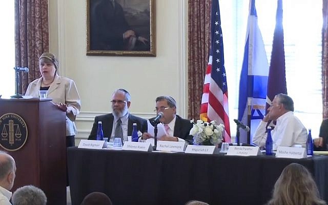 Rabbinical court advocate Rachel Levmore (R) (YouTube screenshot)