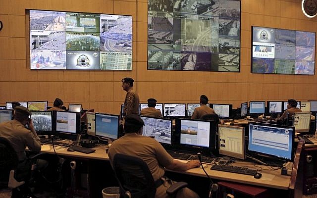 In this October 5, 2014 file photo, Saudi security officers monitor Muslim pilgrims, during the annual pilgrimage, known as the hajj, in Mecca, Saudi Arabia. (AP Photo/Khalid Mohammed) In this October 5, 2014 file photo, Saudi security officers monitor Muslim pilgrims, during the annual pilgrimage, known as the hajj, in Mecca, Saudi Arabia. (AP Photo/Khalid Mohammed)