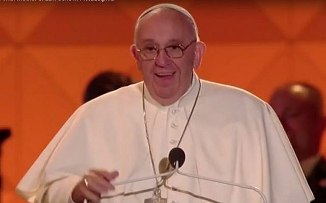 Pope Francis tells a mother-in-law joke, Philadelphia, September 26, 2015 (YouTube screenshot) Pope Francis tells a mother-in-law joke, Philadelphia, September 26, 2015 (YouTube screenshot)