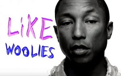 Pharrell Williams in a promotional campaign for retail group Woolworths (Screenshot from YouTube)