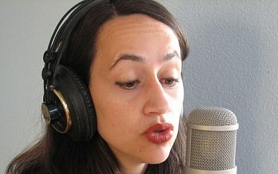 Performer Ayana Haviv at a studio session. Her versatility was originally a source of shame for the Classically trained singer. (courtesy)