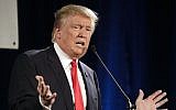 Republican presidential candidate Donald Trump speaks at the National Federation of Republican Assemblies on Saturday, Aug. 29, 2015, in Nashville, Tenn. (AP/Mark Humphrey)