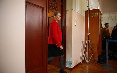 Kaci Kullmann Five, head of the Norwegian Nobel Committee, arrives to announce the winner of 2015 Nobel peace prize during a press conference in Oslo, Norway, October 9, 2015. (AFP PHOTO / NTB SCANPIX / HAAKON MOSVOLD LARSEN)