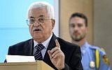 File: Palestinian Authority President Mahmoud Abbas, October 28, 2015 (AFP/Fabrice Coffrini)