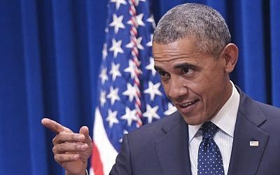 US President Barack Obama speaks to Democratic state legislators in the Eisenhower Executive Office Building, next to the White House on September 30, 2015 in Washington, DC (AFP PHOTO/MANDEL NGAN)