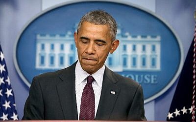 President Barack Obama speaks at a press conference on October 1, 2015 in Washington, DC after a mass shooting in Oregon.  (Mark Wilson/Getty Images/AFP)
