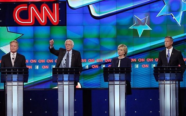 Democratic presidential candidates Jim Webb, Sen. Bernie Sanders (I-VT), Hillary Clinton and Martin O'Malley take part in a presidential debate sponsored by CNN and Facebook at Wynn Las Vegas on October 13, 2015 in Las Vegas, Nevada. (Joe Raedle/Getty Images/AFP) Democratic presidential candidates Jim Webb, Sen. Bernie Sanders (I-VT), Hillary Clinton and Martin O'Malley take part in a presidential debate sponsored by CNN and Facebook at Wynn Las Vegas on October 13, 2015 in Las Vegas, Nevada. (Joe Raedle/Getty Images/AFP)