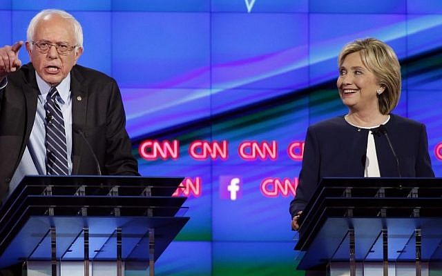 Hillary Rodham Clinton and Sen. Bernie Sanders, of Vermont, speak during the CNN Democratic presidential debate Tuesday, Oct. 13, 2015. (AP Photo/John Locher) Hillary Rodham Clinton and Sen. Bernie Sanders, of Vermont, speak during the CNN Democratic presidential debate Tuesday, Oct. 13, 2015. (AP Photo/John Locher)