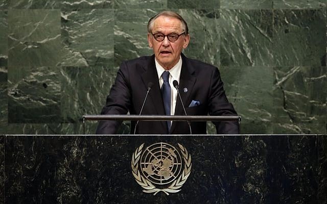 United Nations Deputy Secretary-General Jan Eliasson addresses the UN General Assembly, on Monday, April 27, 2015 (AP Photo/Richard Drew) United Nations Deputy Secretary-General Jan Eliasson addresses the UN General Assembly, on Monday, April 27, 2015 (AP Photo/Richard Drew)