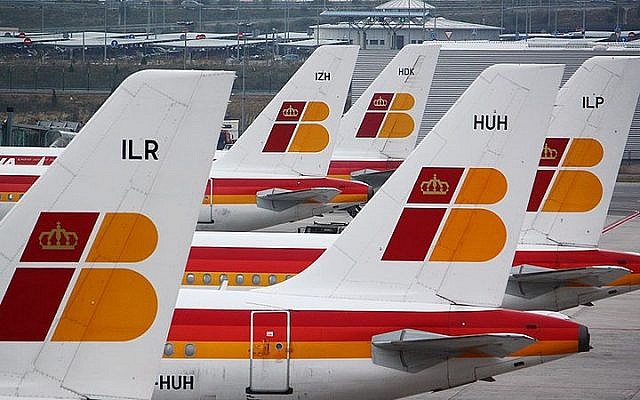 Iberia planes on the tarmac at the Madrid Airport. (CC BY-SA2.0 Louis/Wikipedia) Iberia planes on the tarmac at the Madrid Airport. (CC BY-SA2.0 Louis/Wikipedia)