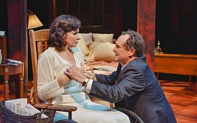 Actors Anne Gottlieb and Jeremiah Kissel starred in an October 2015 production of Arthur Miller’s ‘Broken Glass,’ produced by Boston’s New Repertory Theatre. The production was staged in honor of the 100th anniversary of Miller’s birth on October 17, 1915. (Andrew Brilliant/NRT)