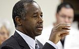 File: Republican presidential candidate Ben Carson speaks in Ankeny, Iowa, October 2, 2015. (AP Photo/Charlie Neibergall, File)