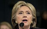 Democratic presidential candidate, former Secretary of State Hillary Rodham Clinton testifies on Capitol Hill in Washington, Thursday, Oct. 22, 2015, before the House Benghazi Committee. (AP Photo/Evan Vucci)