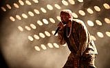 American rapper Kanye West performs at the Ramat Gan Stadium, near Tel Aviv, on September 30, 2015. (Flash90)