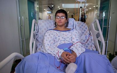 15-year-old Moshe Malka seen at the Shaare Zedek Medical Center in Jerusalem on October 4, 2015. Malka was stabbed by a Palestinian terrorist outside Jerusalem’s Old City early Sunday morning. (Photo by Yonatan Sindel/Flash90) 15-year-old Moshe Malka seen at the Shaare Zedek Medical Center in Jerusalem on October 4, 2015. Malka was stabbed by a Palestinian terrorist outside Jerusalem’s Old City early Sunday morning. (Photo by Yonatan Sindel/Flash90)