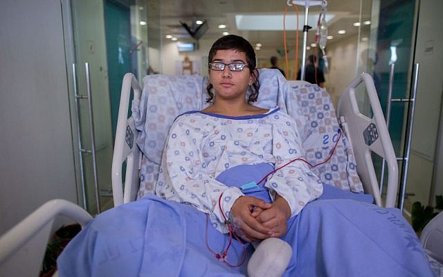 15-year-old Moshe Malka seen at the Shaare Zedek Medical Center in Jerusalem on October 4, 2015. Malka was stabbed by a Palestinian terrorist outside Jerusalem’s Old City early Sunday morning. (Photo by Yonatan Sindel/Flash90) 15-year-old Moshe Malka seen at the Shaare Zedek Medical Center in Jerusalem on October 4, 2015. Malka was stabbed by a Palestinian terrorist outside Jerusalem’s Old City early Sunday morning. (Photo by Yonatan Sindel/Flash90)