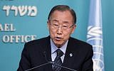 United Nations Secretary-General Ban Ki-moon at the Prime Minister's Office in Jerusalem on October 20, 2015 (Miriam Alster/Flash90)