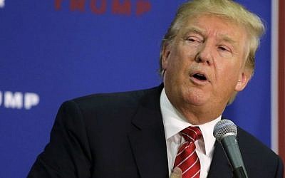Republican presidential candidate, businessman Donald Trump talks during a campaign stop, Wednesday, Sept. 30, 2015, in Keene, N.H. (AP Photo/Steven Senne)