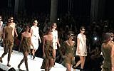 The final runway walk of the Sample collection at Tel Aviv Fashion Week (Jessica Steinberg/Times of Israel)