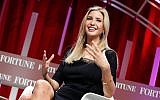 Ivanka Trump speaking onstage during Fortune’s Most Powerful Women Summit at the Mandarin Oriental Hotel in Washington, D.C., October 14, 2015 (Paul Morigi/Getty Images for Fortune/Time Inc, via JTA)
