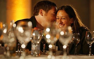 Two American Jews enjoy a party in Jerusalem at the end of a weeklong romantic voyage to Israel Wednesday, May 10, 2006. (AP Photo/Oded Balilty)