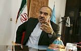 Iran’s Vice President Masoud Soltanifar, who is also chief of the Cultural Heritage, Handicrafts and Tourism Organization, gestures as he speaks in an interview with The Associated Press at his office in Tehran, Iran, Sunday, Oct. 18, 2015. (AP Photo/Vahid Salemi)