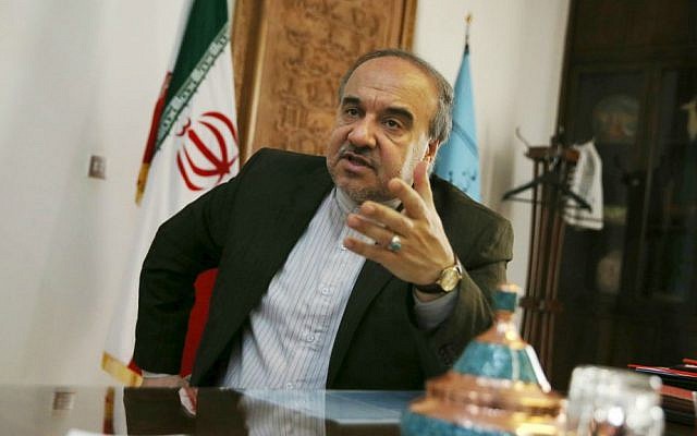 Iran’s Vice President Masoud Soltanifar, who is also chief of the Cultural Heritage, Handicrafts and Tourism Organization, gestures as he speaks in an interview with The Associated Press at his office in Tehran, Iran, Sunday, Oct. 18, 2015. (AP Photo/Vahid Salemi) Iran’s Vice President Masoud Soltanifar, who is also chief of the Cultural Heritage, Handicrafts and Tourism Organization, gestures as he speaks in an interview with The Associated Press at his office in Tehran, Iran, Sunday, Oct. 18, 2015. (AP Photo/Vahid Salemi)