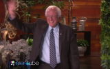 Bernie Sanders shimmies onto 'Ellen' (YouTube screenshot)