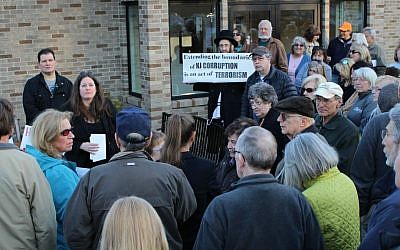 United Monroe activists protest the planned annexation of 164 acres of their town by neighboring ultra-Orthodox Kiryas Joel. (courtesy)